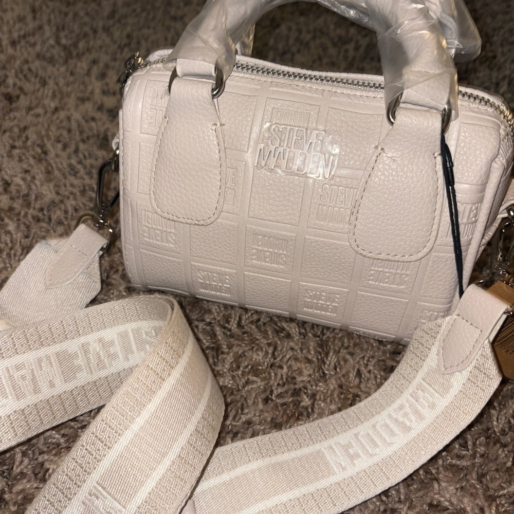 Steve Madden Textured Cream Mini Bag